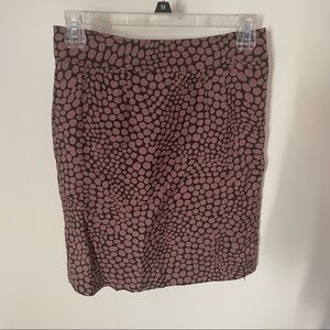 Ann Taylor Loft brown and black animal print pencil skirt 2p petite